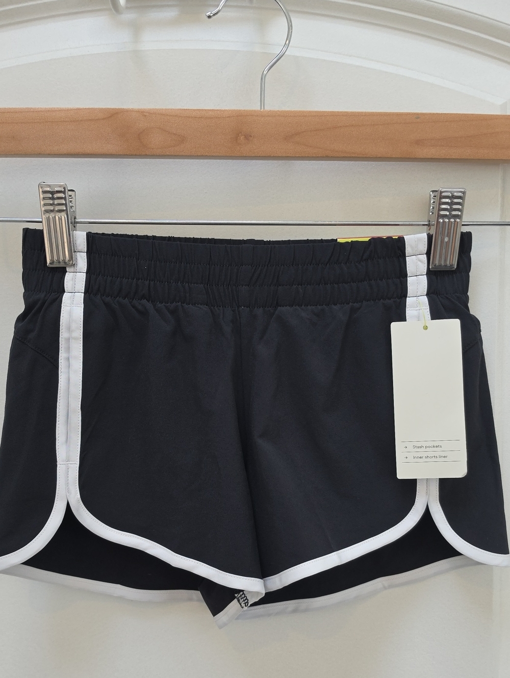 all in motion Black Shorts with White Trim